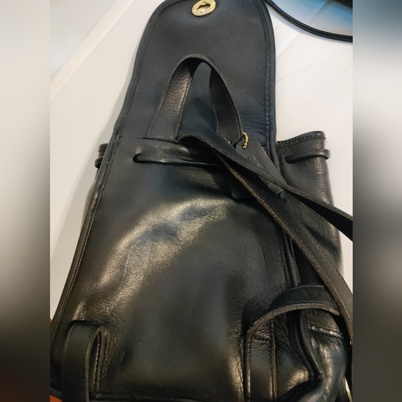 Vintage COACH Daypack Black Leather Drawstring Mini Backpack Bag 9960 US… - Picture 14 of 15